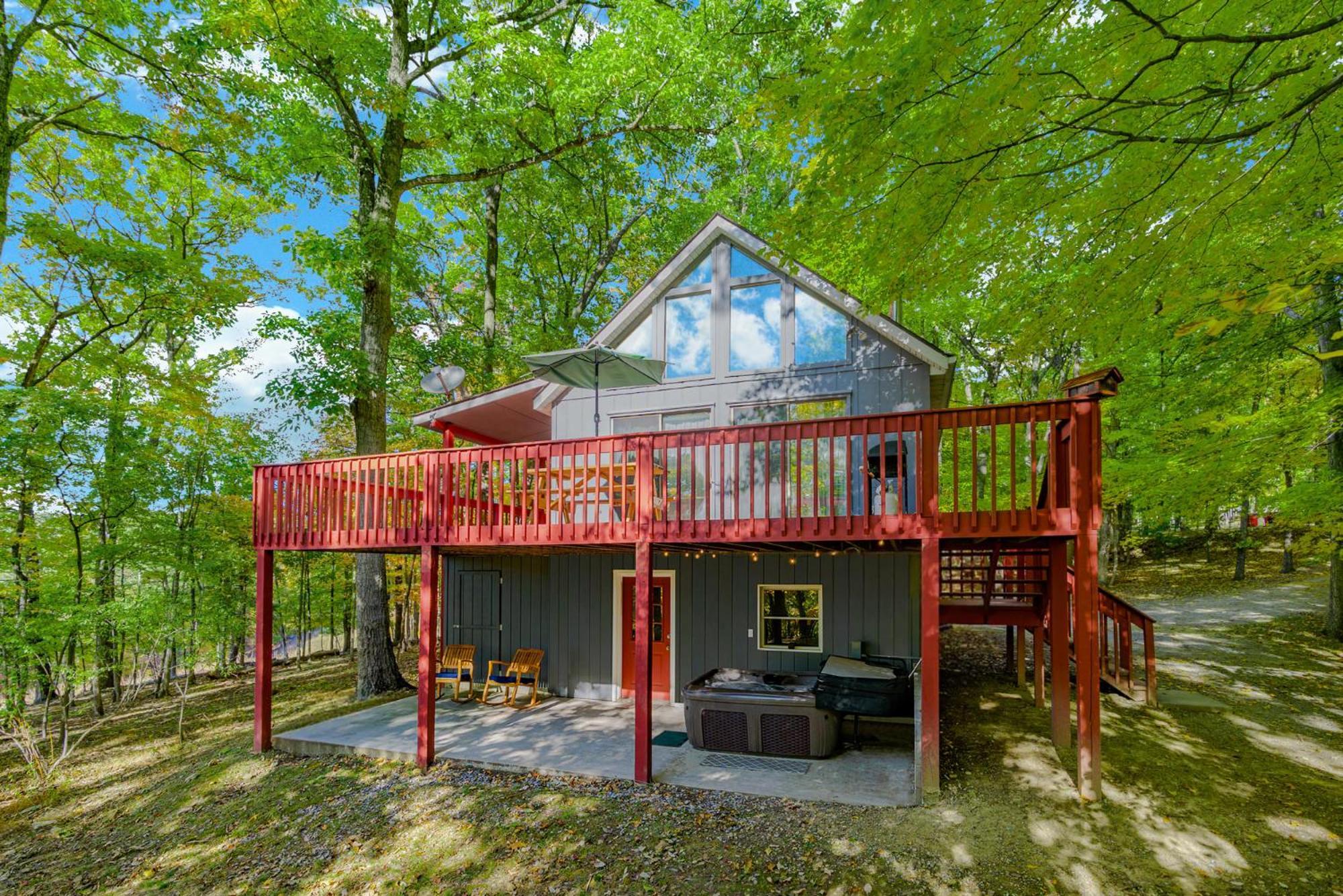 Hot Tub, Large Deck, Wifi, Fire Pit At Chalet Cabin Morton Grove Екстериор снимка
